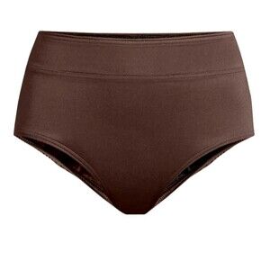 new $58 lands end swimsuit High Waisted bikini bottom brown 18w  1x 18 w